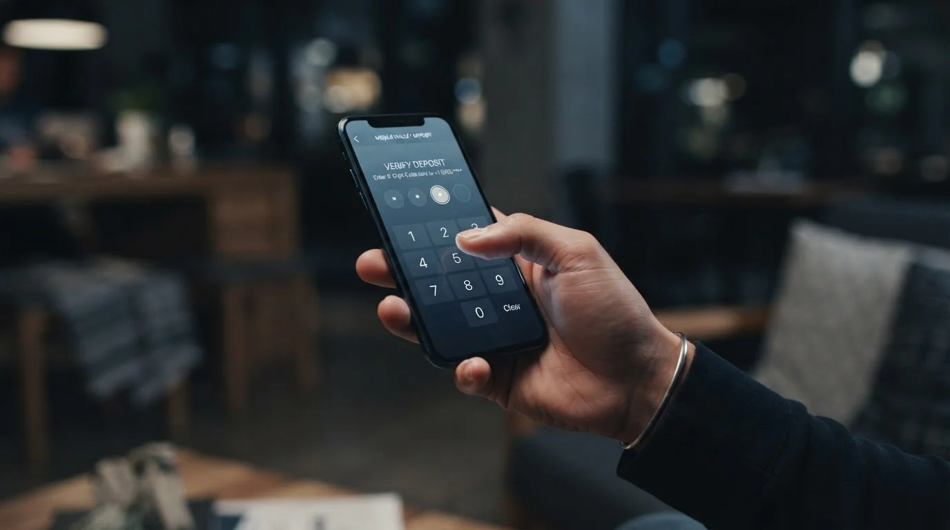 Smartphone displaying a one-time passcode entry screen during a casino deposit through a mobile wallet