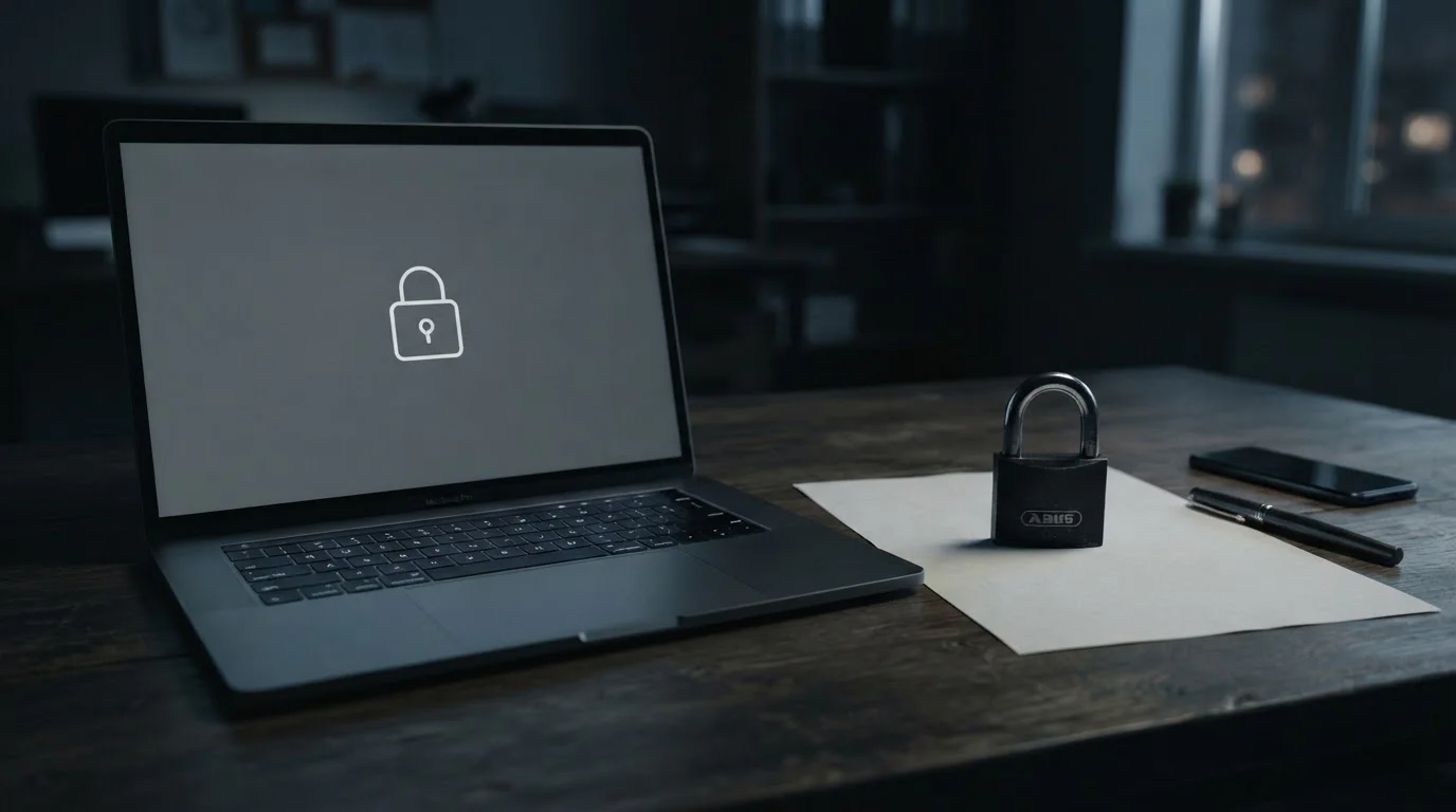Locked screen and padlock representing offshore crypto casino risks