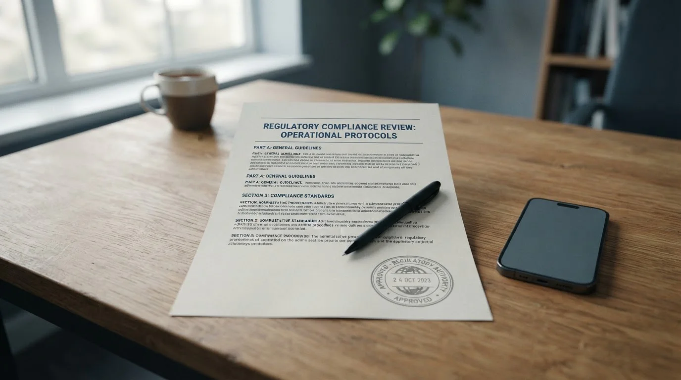 Official-looking regulatory document on a desk beside a smartphone, representing UK gambling payment rules