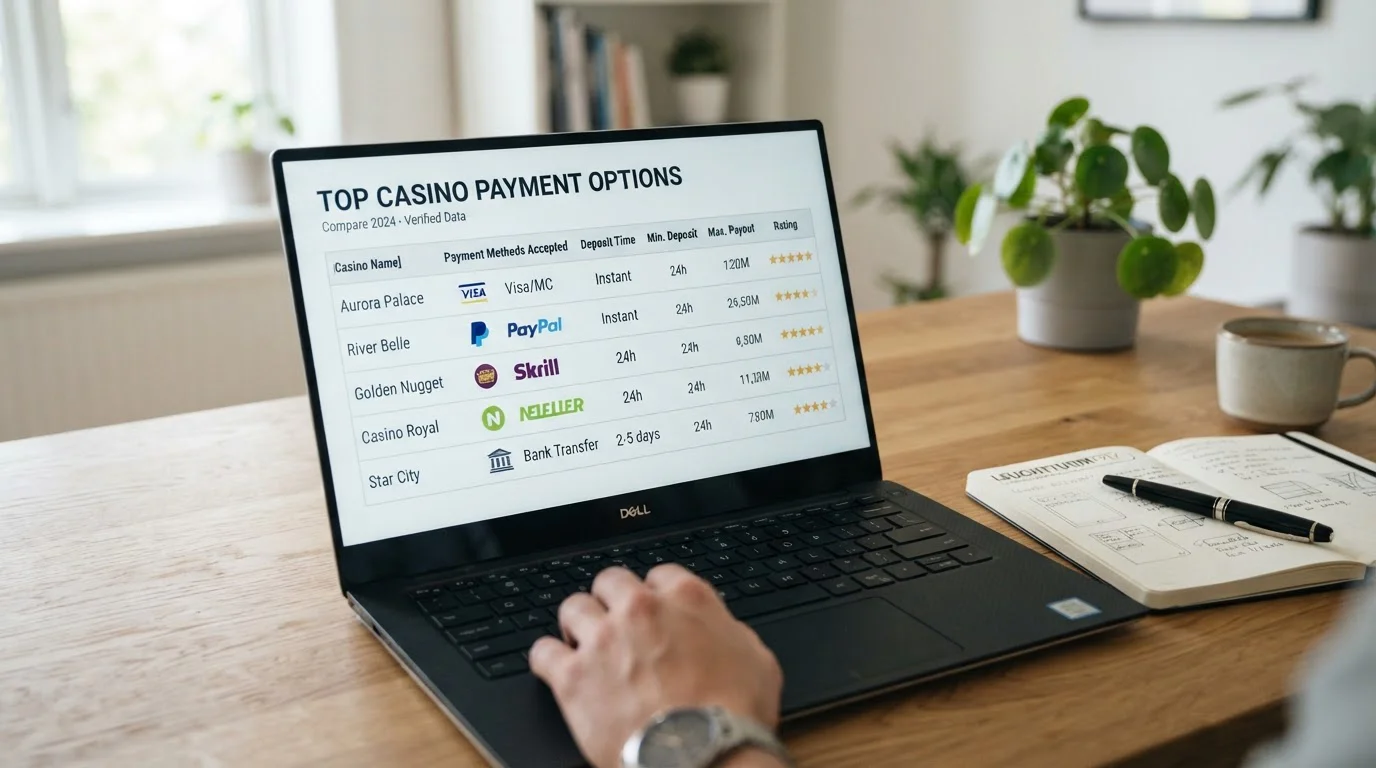 Comparison table showing Trustly casinos with licenses and payout speeds