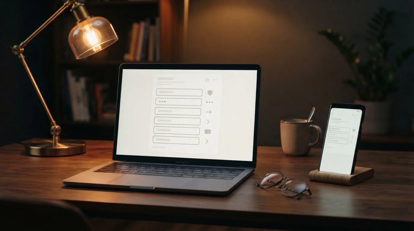 Laptop showing a neutral casino cashier with deposit method options for UK players