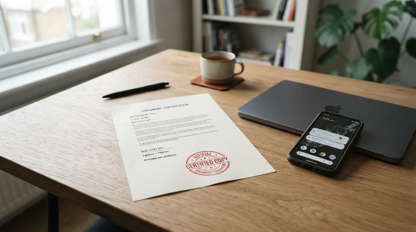 Neutral licensing document on a desk representing UK Gambling Commission rules