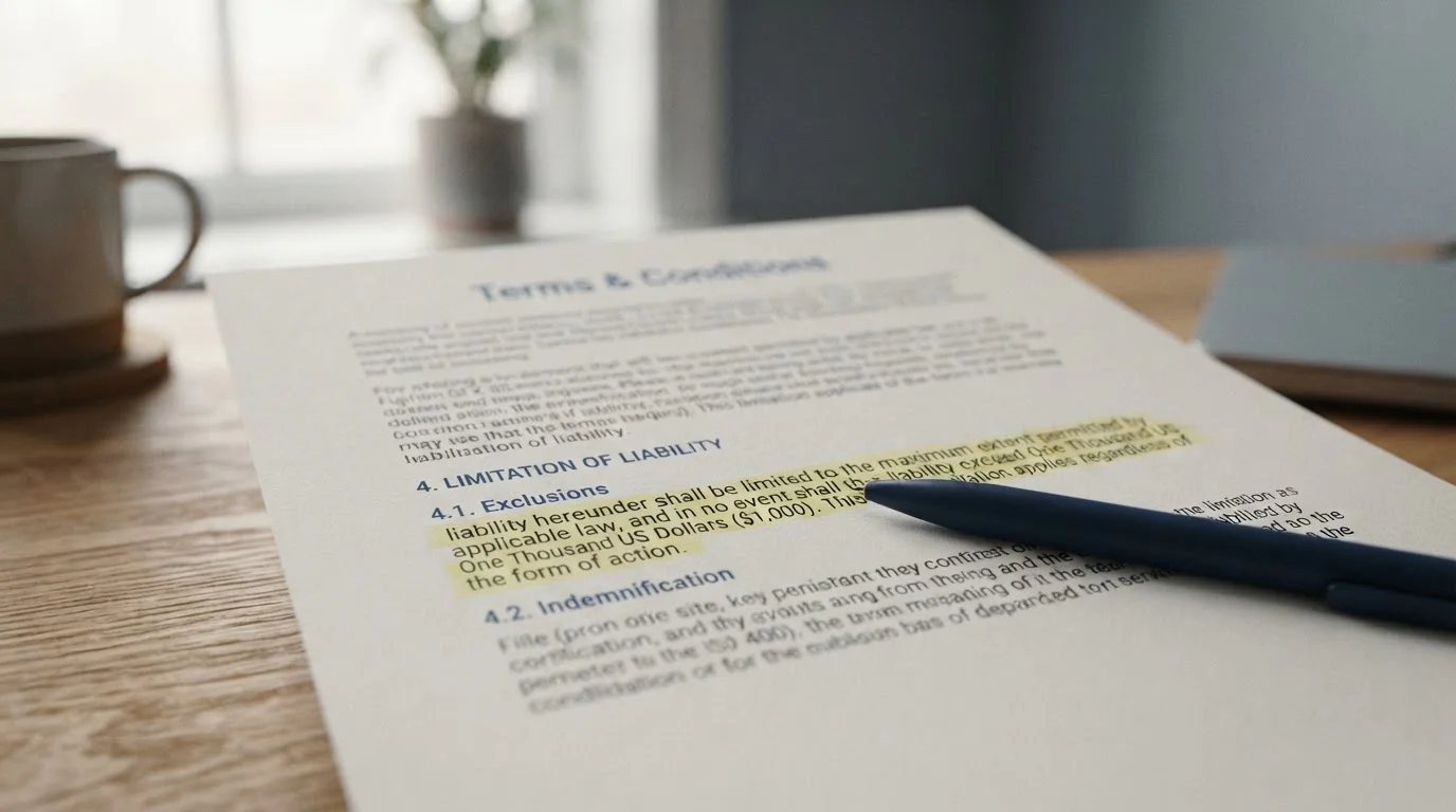 Close-up of printed casino bonus terms and conditions with a pen marking the wagering clause